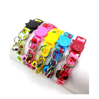 HKM-5201597 Pet Print Bell Cat Collar in Vibrant Colors - Adjustable Nylon Strap for All Seasons