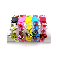 HKM-5201597 Pet Print Bell Cat Collar in Vibrant Colors - Adjustable Nylon Strap for All Seasons