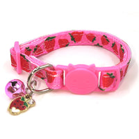 HKM-5201597 Pet Print Bell Cat Collar in Vibrant Colors - Adjustable Nylon Strap for All Seasons