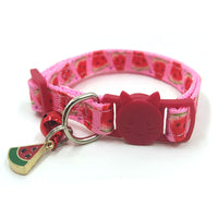 HKM-5201597 Pet Print Bell Cat Collar in Vibrant Colors - Adjustable Nylon Strap for All Seasons