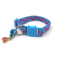 HKM-5201597 Pet Print Bell Cat Collar in Vibrant Colors - Adjustable Nylon Strap for All Seasons