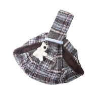 HKM-5201853 Soft Yellow Plaid Portable Crossbody Backpack for Small Pets