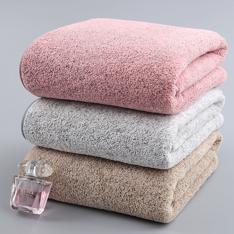 HKM-520211 Bamboo Charcoal Solid Color Bath Towels for Adults - Available in Purple, Light Gray, Dark Khaki, Beige, and Wine Red
