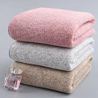 HKM-520211 Bamboo Charcoal Solid Color Bath Towels for Adults - Available in Purple, Light Gray, Dark Khaki, Beige, and Wine Red