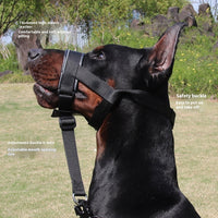 HKM-5202237 Leather Adjustable Dog Mouth Cover for Medium and Large Breeds - Anti-Bite and Anti-Bark, Available in Black, Dark Khaki, and Dark Brown