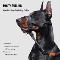 HKM-5202237 Leather Adjustable Dog Mouth Cover for Medium and Large Breeds - Anti-Bite and Anti-Bark, Available in Black, Dark Khaki, and Dark Brown
