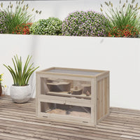 HKM-5203261 Large 45 Inch Wooden Hamster Cage for Small Animals with Multiple Levels and Easy Access