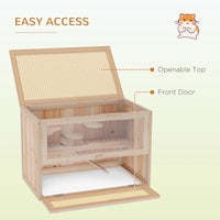 HKM-5203261 Large 45 Inch Wooden Hamster Cage for Small Animals with Multiple Levels and Easy Access