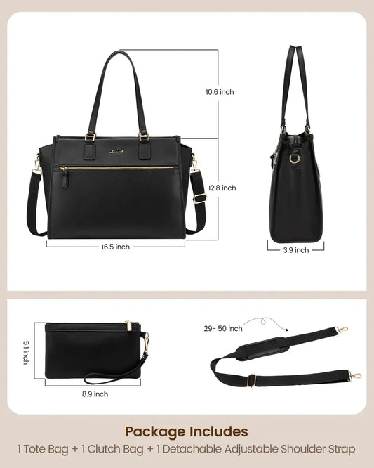 HKM-520339 15.6-Inch Women’s Casual Sports Laptop Tote Bag - Versatile Shoulder and Crossbody Style for Office, School, and Travel