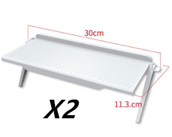 HKM-520339 Set-Top Box Storage Shelf - Free Punching Wall-Mounted Rack for Routers and Computers (Black/White)