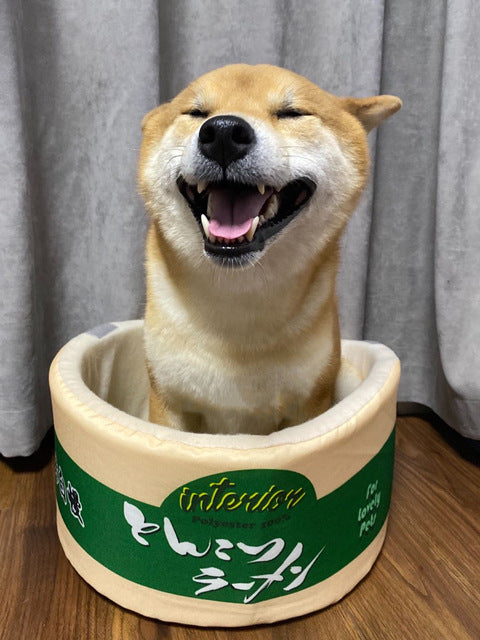 HKM-5203645 Cute Shiba Inu Design Soft Cloth Instant Noodle Dog Bed for Cats and Small Dogs