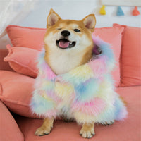 HKM-5203773 Rainbow Little Monster Winter Jacket for Pets - Cozy Cotton/Polyester, Available in XS to XL