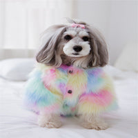 HKM-5203773 Rainbow Little Monster Winter Jacket for Pets - Cozy Cotton/Polyester, Available in XS to XL