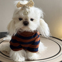 HKM-5204157 Thin Striped Casual Dog Shirt for Outdoor Summer Wear