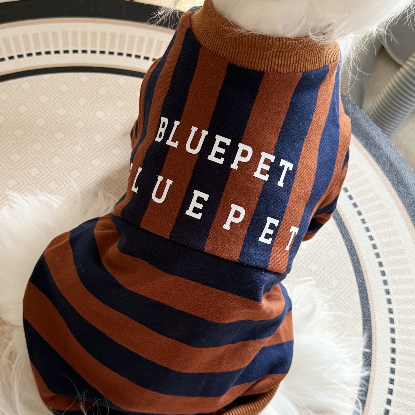 HKM-5204157 Thin Striped Casual Dog Shirt for Outdoor Summer Wear