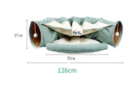 HKM-5204669 Collapsible Cat Tunnel with Sleeping Mat for Indoor Play and Exercise
