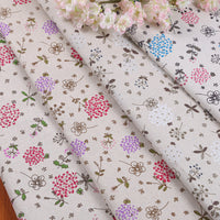 HKM-520467 Kapok Printed Cotton and Hemp Blend Fabric for Home Decor and Crafts - 10m Red and White