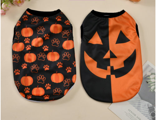 HKM-5205181 Halloween-Themed Pet Costumes for Dogs and Cats in Pumpkin Designs - Multiple Sizes Available