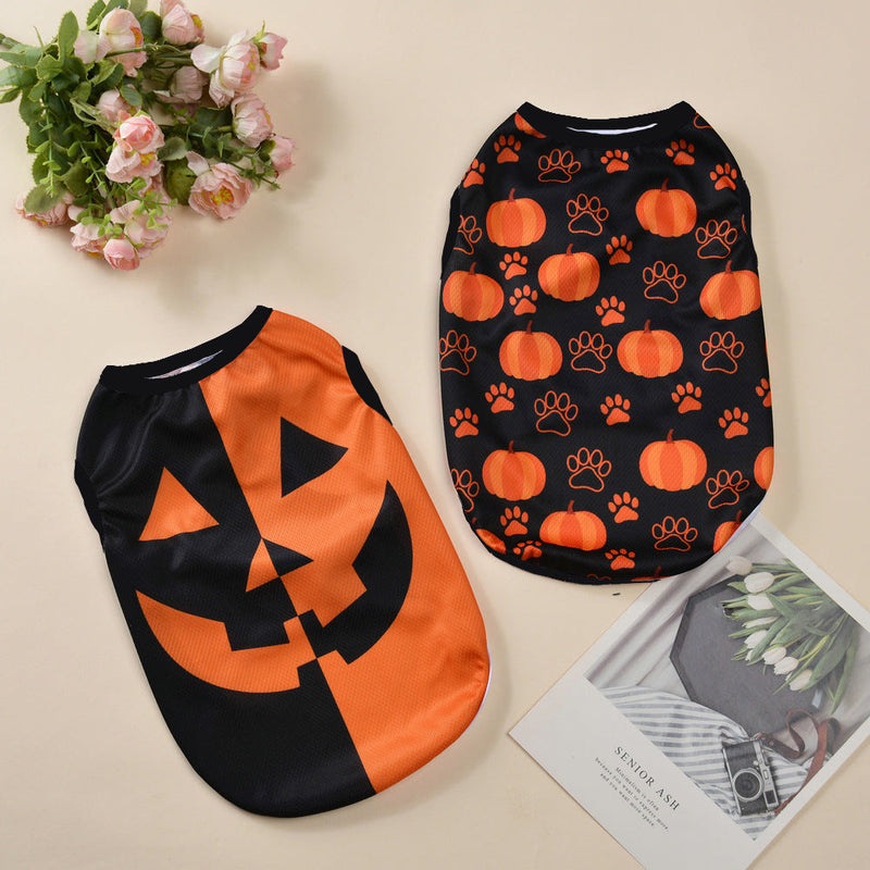 HKM-5205181 Halloween-Themed Pet Costumes for Dogs and Cats in Pumpkin Designs - Multiple Sizes Available