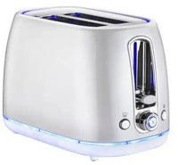 HKM-520531 Stainless Steel 2-Slice Toaster with Large LED Display for Perfectly Toasted Bread