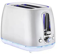 HKM-520531 Stainless Steel 2-Slice Toaster with Large LED Display for Perfectly Toasted Bread