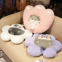 HKM-520595 Cat Claw Plush Cushion - Flower and Paw Series, 50x50cm & 55x50cm, Soft PP Cotton Filling