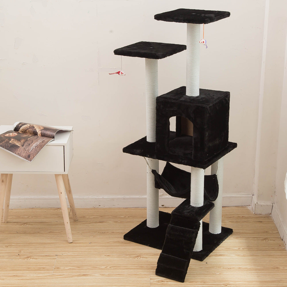 HKM-5206973 Light Gray Cat Climbing Frame with Soft Wool Cloth, Multi-Color Options, 125cm Height