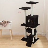 HKM-5206973 Light Gray Cat Climbing Frame with Soft Wool Cloth, Multi-Color Options, 125cm Height