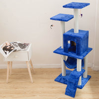 HKM-5206973 Light Gray Cat Climbing Frame with Soft Wool Cloth, Multi-Color Options, 125cm Height