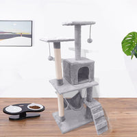 HKM-5206973 Light Gray Cat Climbing Frame with Soft Wool Cloth, Multi-Color Options, 125cm Height