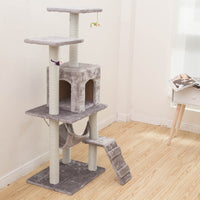 HKM-5206973 Light Gray Cat Climbing Frame with Soft Wool Cloth, Multi-Color Options, 125cm Height