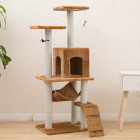 HKM-5206973 Light Gray Cat Climbing Frame with Soft Wool Cloth, Multi-Color Options, 125cm Height