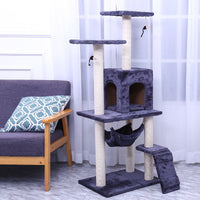 HKM-5206973 Light Gray Cat Climbing Frame with Soft Wool Cloth, Multi-Color Options, 125cm Height