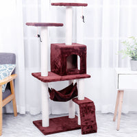 HKM-5206973 Light Gray Cat Climbing Frame with Soft Wool Cloth, Multi-Color Options, 125cm Height