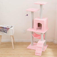 HKM-5206973 Light Gray Cat Climbing Frame with Soft Wool Cloth, Multi-Color Options, 125cm Height