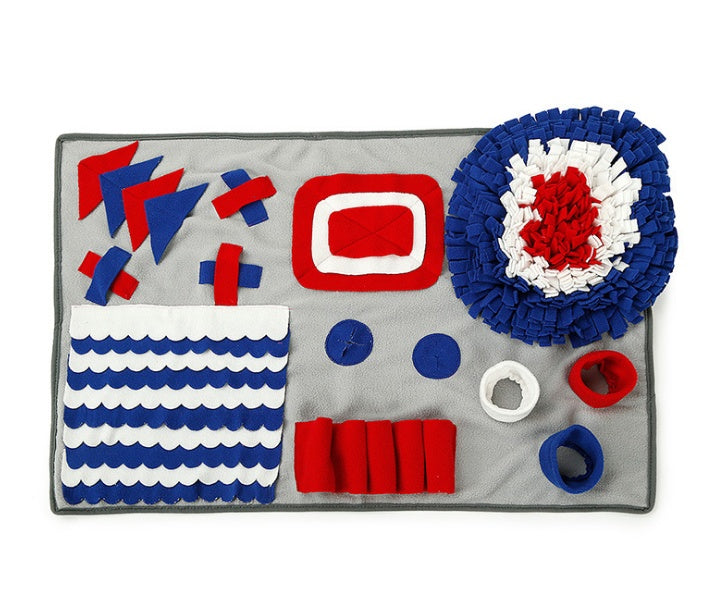 HKM-5207229 Interactive Pet Snuffle Mat for Dogs and Cats - Soft Fleece Feeding & Foraging Activity Blanket