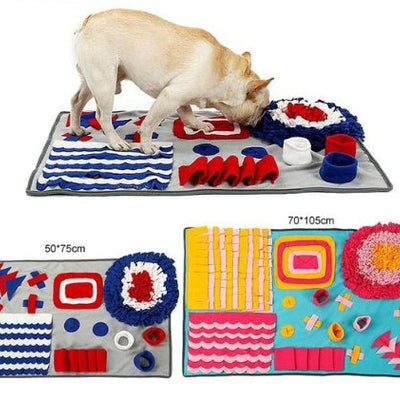 HKM-5207229 Interactive Pet Snuffle Mat for Dogs and Cats - Soft Fleece Feeding & Foraging Activity Blanket