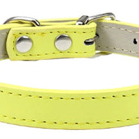 HKM-5207357 Monochrome PU Dog Collar for Small and Medium Pets - Various Colors and Sizes Available