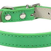 HKM-5207357 Monochrome PU Dog Collar for Small and Medium Pets - Various Colors and Sizes Available