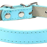 HKM-5207357 Monochrome PU Dog Collar for Small and Medium Pets - Various Colors and Sizes Available