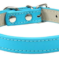 HKM-5207357 Monochrome PU Dog Collar for Small and Medium Pets - Various Colors and Sizes Available