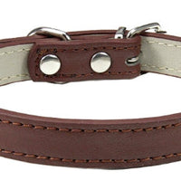 HKM-5207357 Monochrome PU Dog Collar for Small and Medium Pets - Various Colors and Sizes Available