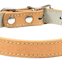 HKM-5207357 Monochrome PU Dog Collar for Small and Medium Pets - Various Colors and Sizes Available