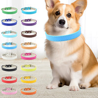 HKM-5207357 Monochrome PU Dog Collar for Small and Medium Pets - Various Colors and Sizes Available