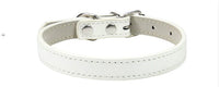 HKM-5207357 Monochrome PU Dog Collar for Small and Medium Pets - Various Colors and Sizes Available