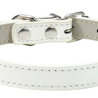 HKM-5207357 Monochrome PU Dog Collar for Small and Medium Pets - Various Colors and Sizes Available