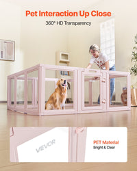 HKM-5209021 Transparent Whelping Box with Window for Large Dogs - Easy Assembly Playpen 60x59x23 In