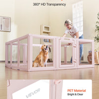 HKM-5209021 Transparent Whelping Box with Window for Large Dogs - Easy Assembly Playpen 60x59x23 In
