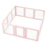 HKM-5209021 Transparent Whelping Box with Window for Large Dogs - Easy Assembly Playpen 60x59x23 In