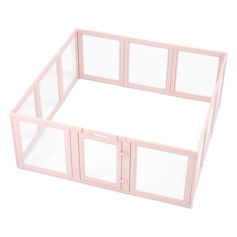 HKM-5209021 Transparent Whelping Box with Window for Large Dogs - Easy Assembly Playpen 60x59x23 In